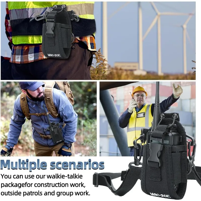 2PC MSC-20E 3 w 1 Kabura na radio Molle Etui na radio Regulowany pasek na ramię do BaoFeng 5RM UV-5R UV-21R