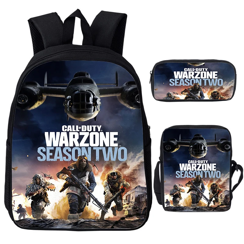 Imagem -05 - Jogo Call of Duty Warzone Mochilas Bolsa Escolar para Crianças Meninos Meninas Mochila Impermeável Pcs Conjunto Estudantes Bookbag Mochila de Viagem