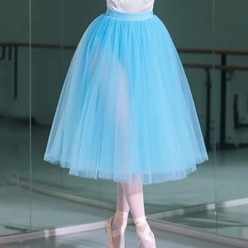 Bean Paste Purple Romantic Ballet dress 2 layers Half without pants Long Soft tulle Professional Ballet Tutus women JNL05