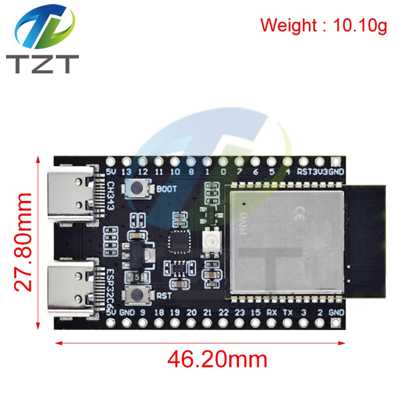 ESP32 / ESP32-C6 WiFi+Bluetooth Internet Of Things Dual Type-C Development Board Core Board ESP32-C6-DevKit C N4R2 For Arduino