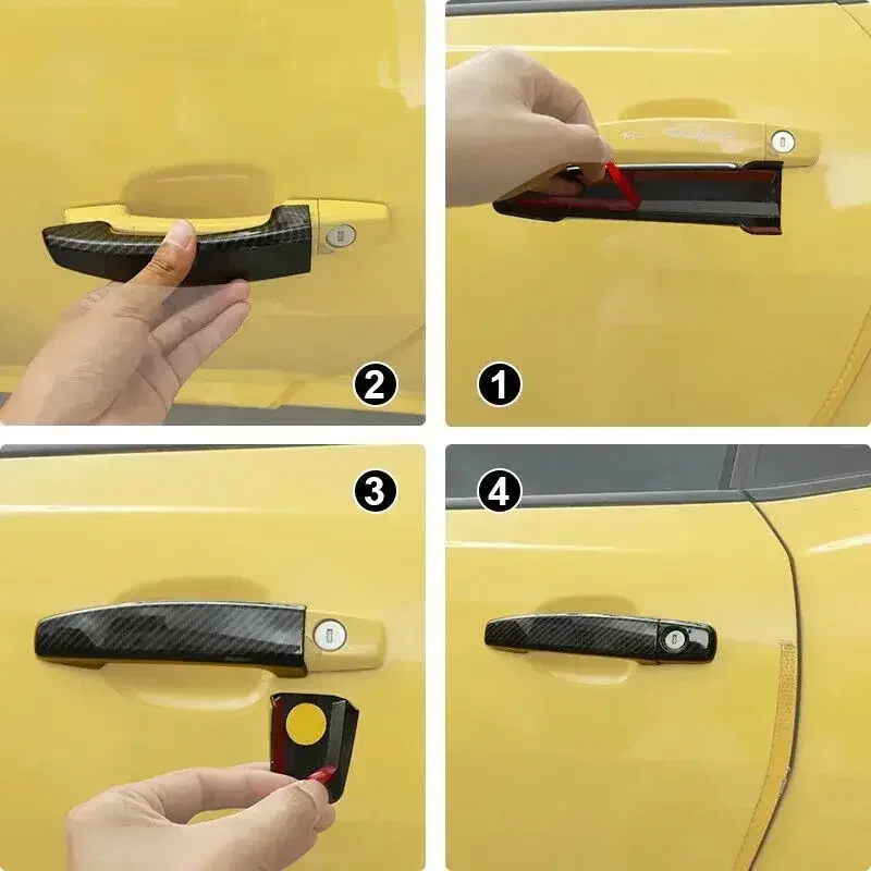 1 مجموعة لشروليه كامارو 2010-2015 الخارجي مقبض الباب إطار غطاء قولبة الكسوة ABS واقية ملصق الملحقات #3