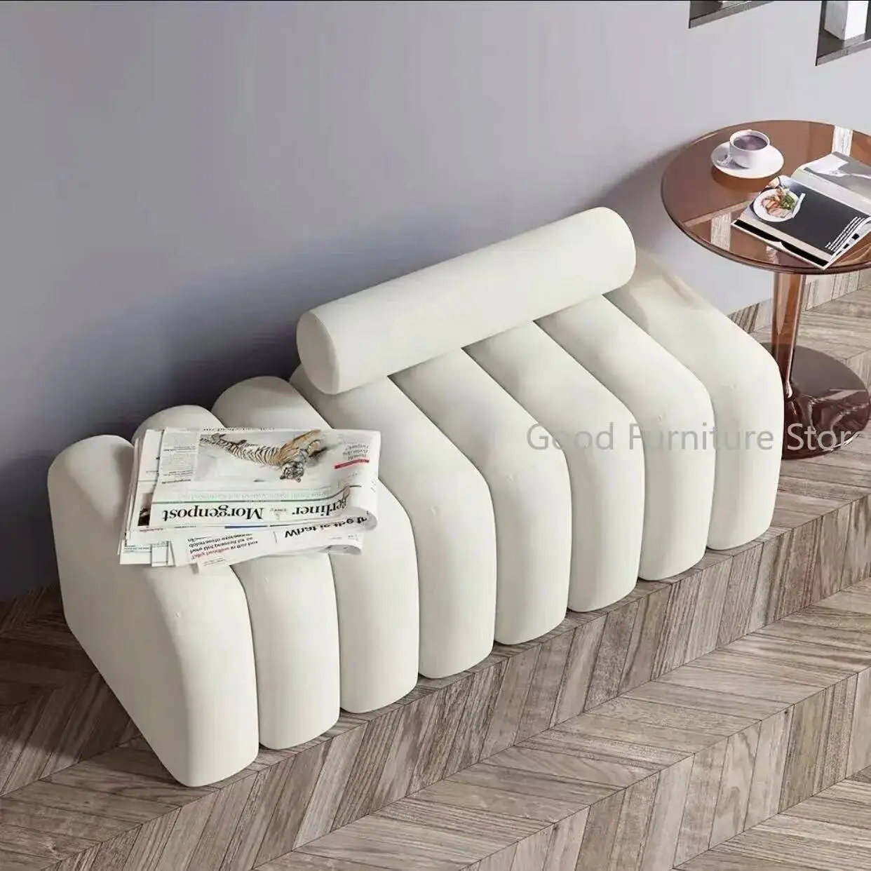 Designer Furniture Velvet Shoe Change Stool Living Room Sofa Stool Clothing Store Bench Shoes Bench Bedroom End Stool