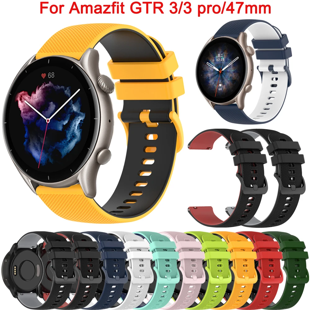 Silicone Watchband Bracelet For Huami Amazfit GTR 3 Pro Wrist Strap For Xiaomi Amazfit GTR 3 2 2e 47mm Stratos 3 Smartwatch Band