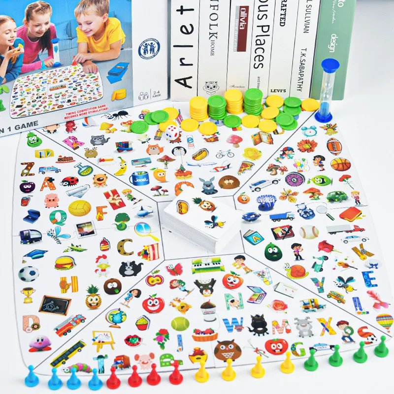 jogo-de-tabuleiro-classico-2-em-1-caca-as-imagens-e-ludo-para-criancas-–-treinamento-de-foco-e-atencao-diversao-interativa-pais-filhos-conjunto-de-presente-para-mesa