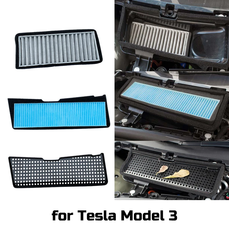 Cubierta de filtro de admisión de aire para Tesla Model 3, Protector antibloqueo de ventilación de entrada de flujo de aire, accesorios de coche,