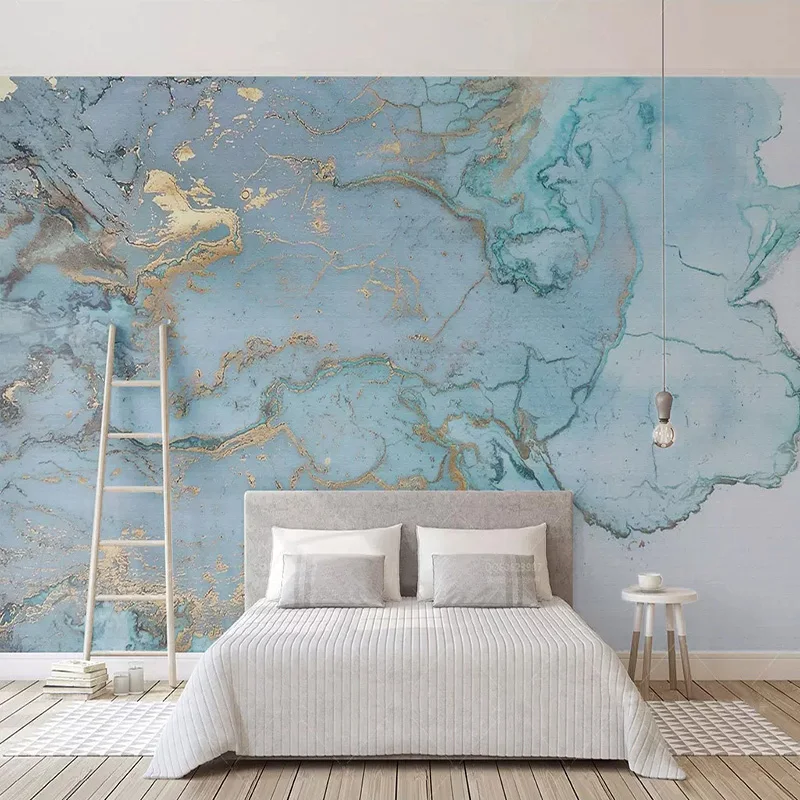 Customized products Wallpaper 3D Stereo Blue Texture Marble Mural Living room sofa TV background wall Bedroom Study restaurant