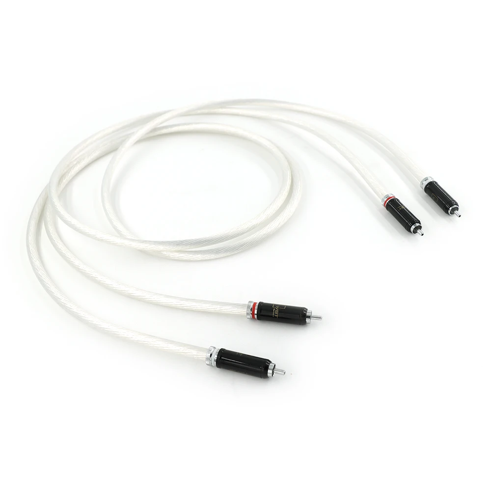 Dutch Imported 5NOCC Fever Single Crystal Silver Double Lotus Plug RCA Signal Cable Audio Amplifier Connection Audio Cable