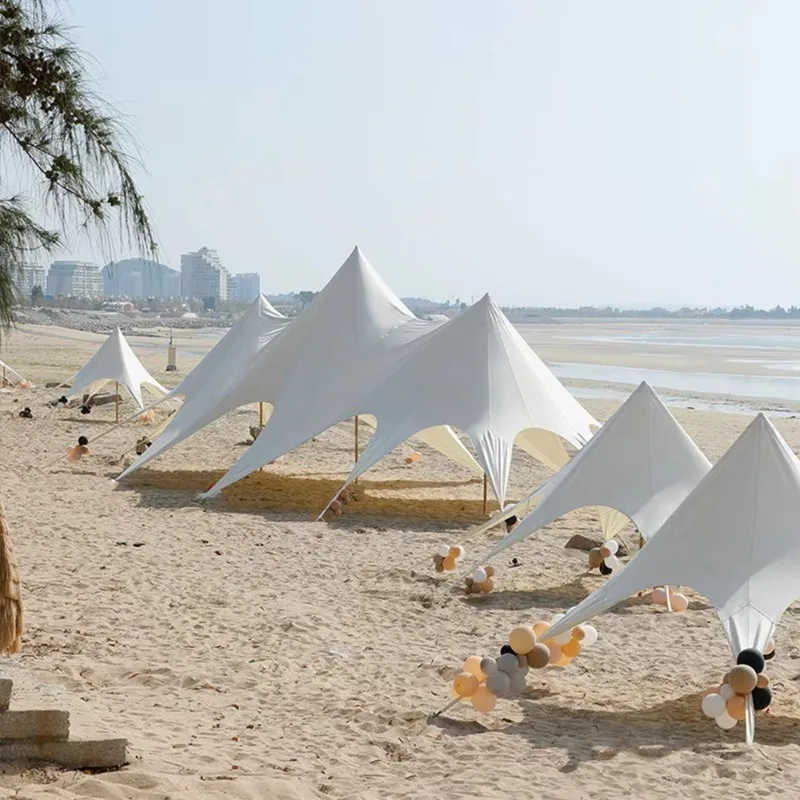 Modern Sunshade Portable Custom Outdoor Large Single Pole Trade Shows Camping Spider Tent Beach Party Events Star Canopy Tent