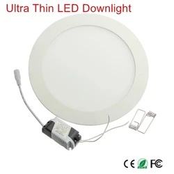 1pcs/lot Dimmable Ultra thin 3W/4W/ 6W / 9W / 12W /15W/ 25W LED Ceiling Recessed Grid Downlight / Slim Round/Square Panel Light