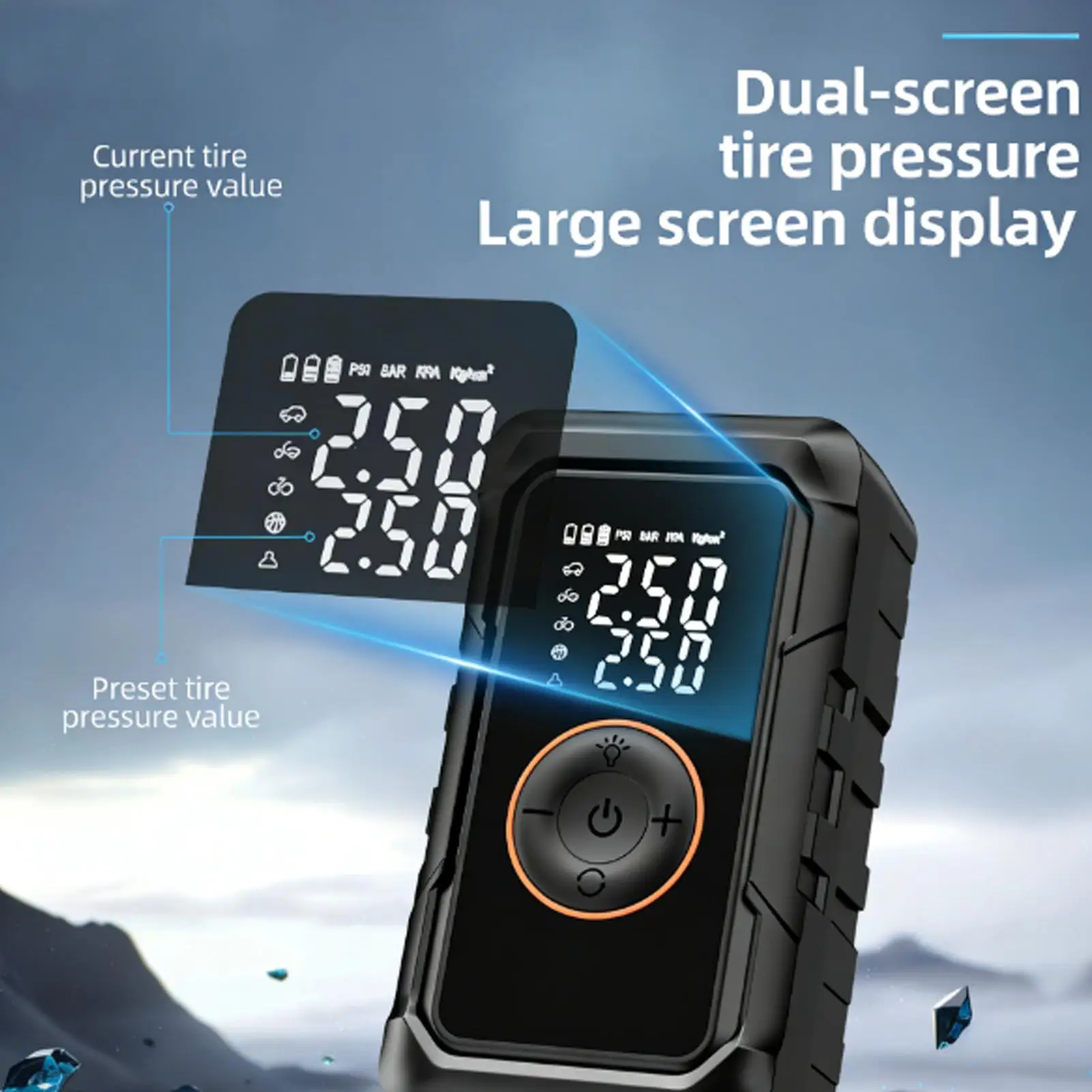 compressore-d'aria-portatile-elettrico-senza-fili-per-auto-con-manometro-gonfiatore-per-palloni-pompa-per-biciclette-moto-suv-camion