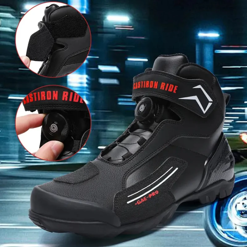Motorcycle Boots for Men Motos Shoes Anti Slip Wear-Resistant Riding New Leather Collision Avoidance Motocross Protective Shoes