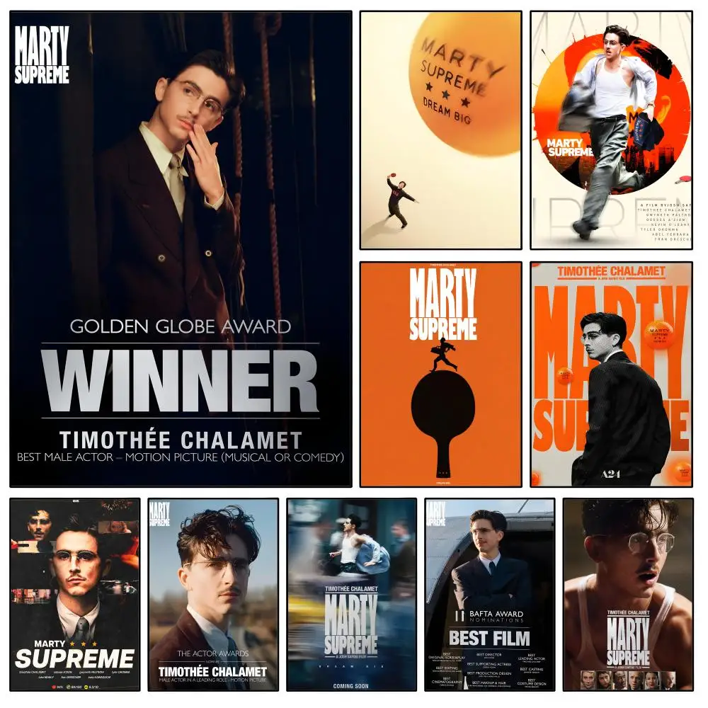 Film M-Marty S-Supreme Ping Pong Poster Waterproof HD Modern Peel And Stick Wall Decor Bedroom Living Room Dorm Office