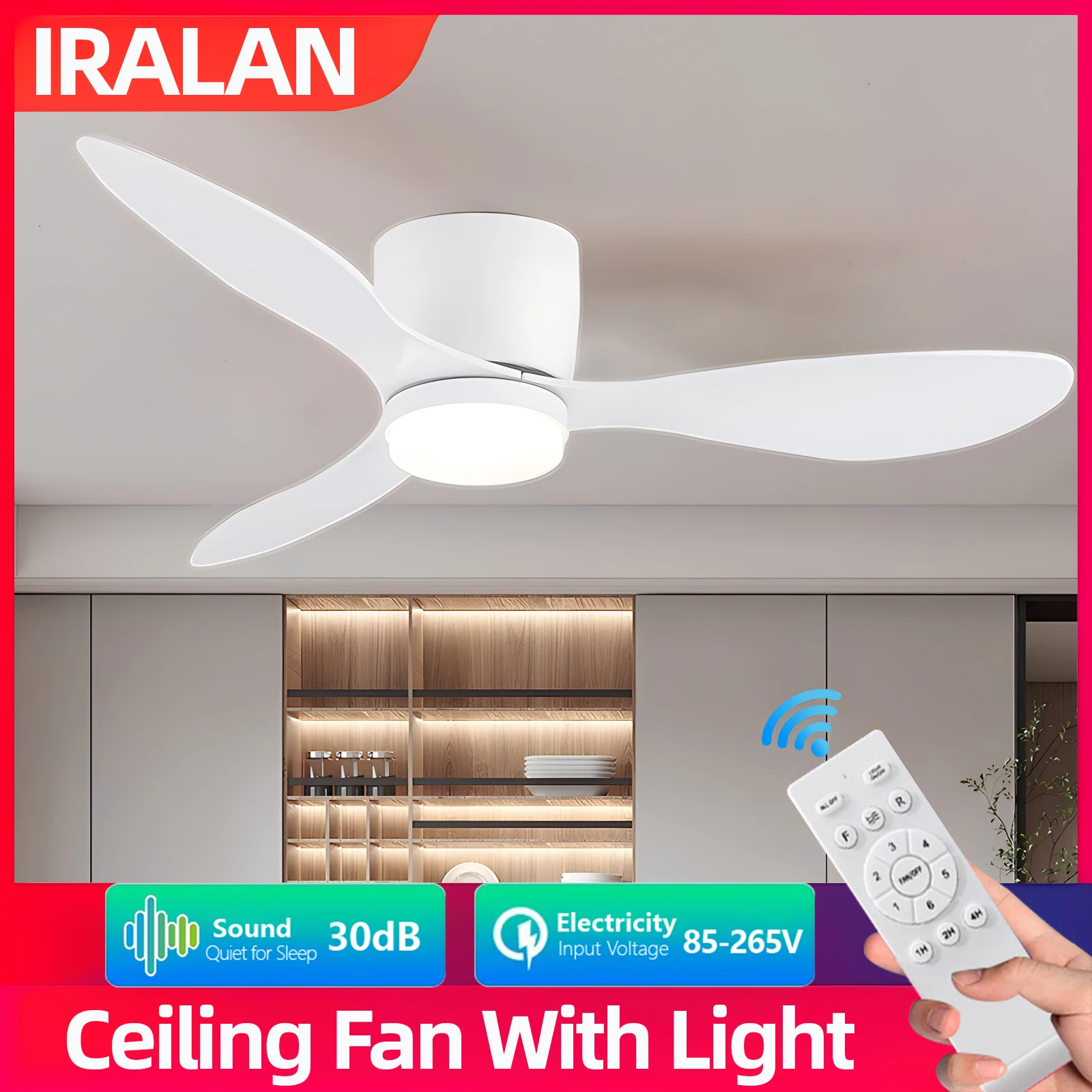 Modern Led Ceiling Fans With Lights DC Motor 6 Speeds Timing Fan 20CM Low Floor Loft Remote Control Lux&vitae Fan With Lights