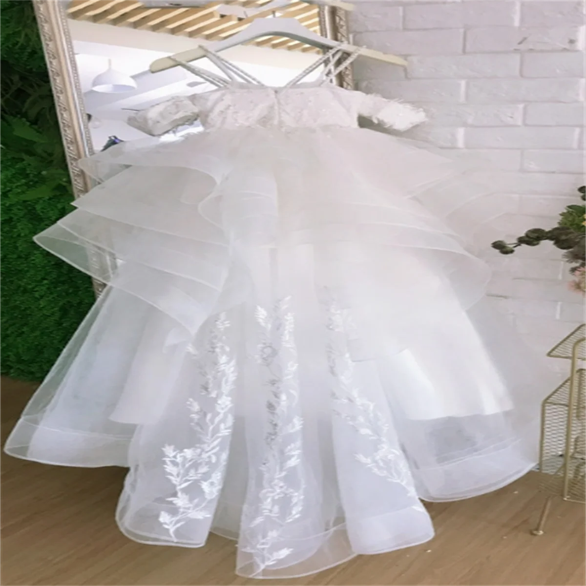 Fluffy Tulle Off Shoulder Flower Princess Dress First Christmas Communion Dress Prom Evening Party Children's Dress