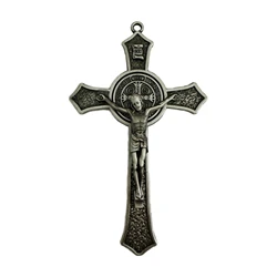 Saint Benedict Benedictine Antique Golden 4.7X2.7 Inch Protection Wall Crucifix Cross Catholic San Benito Medalla Prayer Decorat