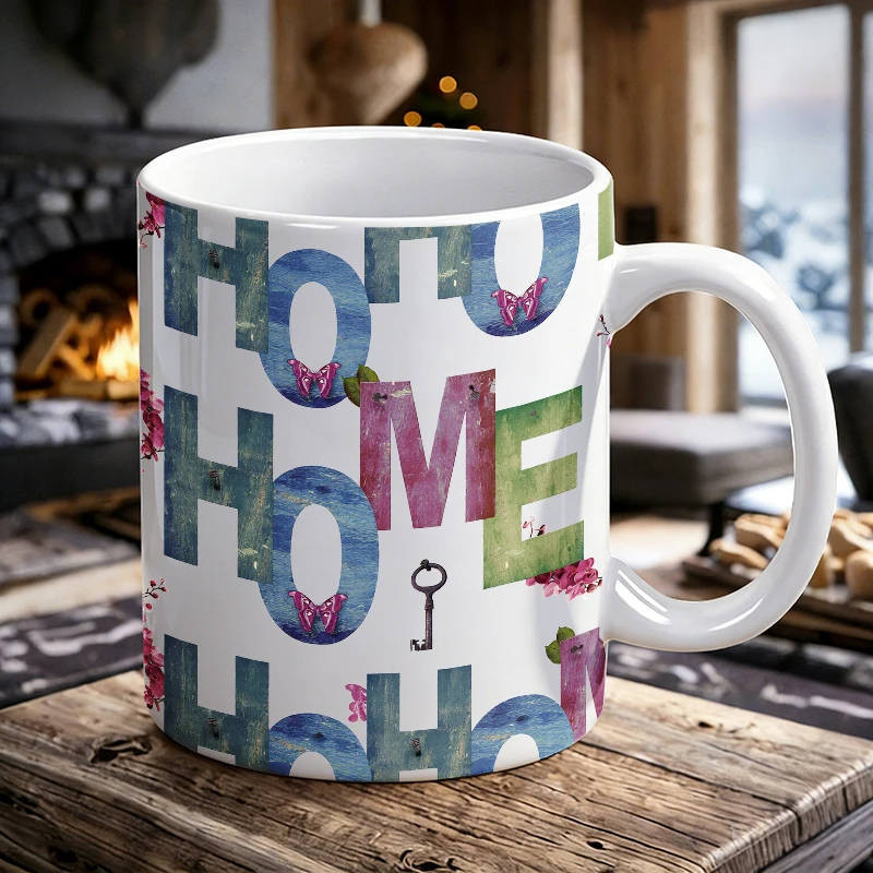 Love-filled Messages Whimsical Cats Expressing Affection ceramic cup，suitable as a gift.