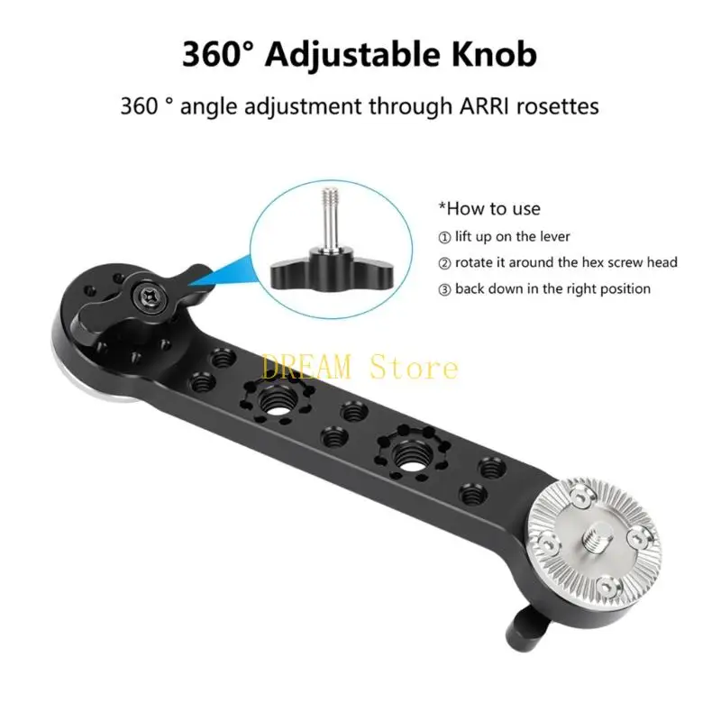 Aluminum Camera Grip Distance Arm with Locking Knob and Hole Layout Use Best Sale