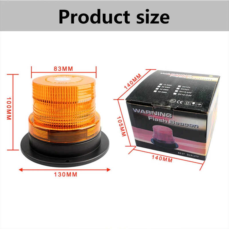 Warning Flash Beacon Emergency Indication LED Lamp Car Rotating Traffice Safety Light Magnet Ceiling Box Strobe
