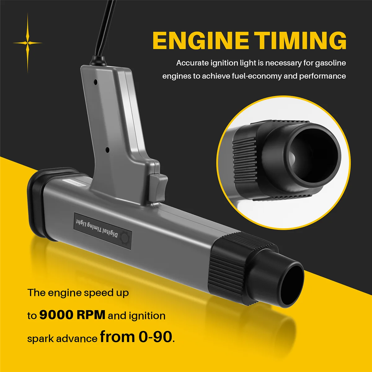 T61C_12V Engine Timing Light with LED Display Ignition Timing Strobe Light