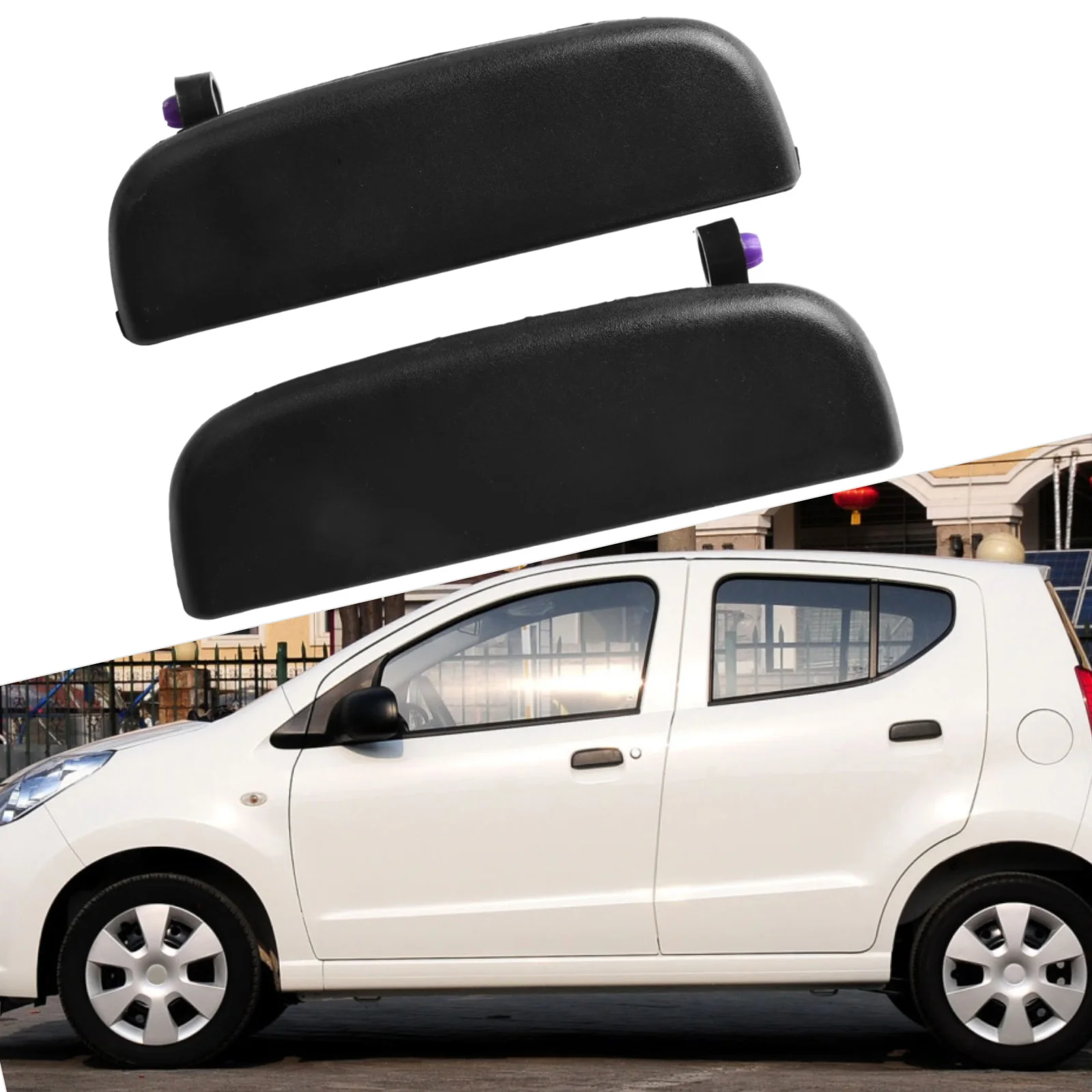

2x Car Outer Door Handle For Suzuki For Alto For Apv For Carry 2009-13 14.5x4.4cm Front Left Right Exterior Door Handle Plastic