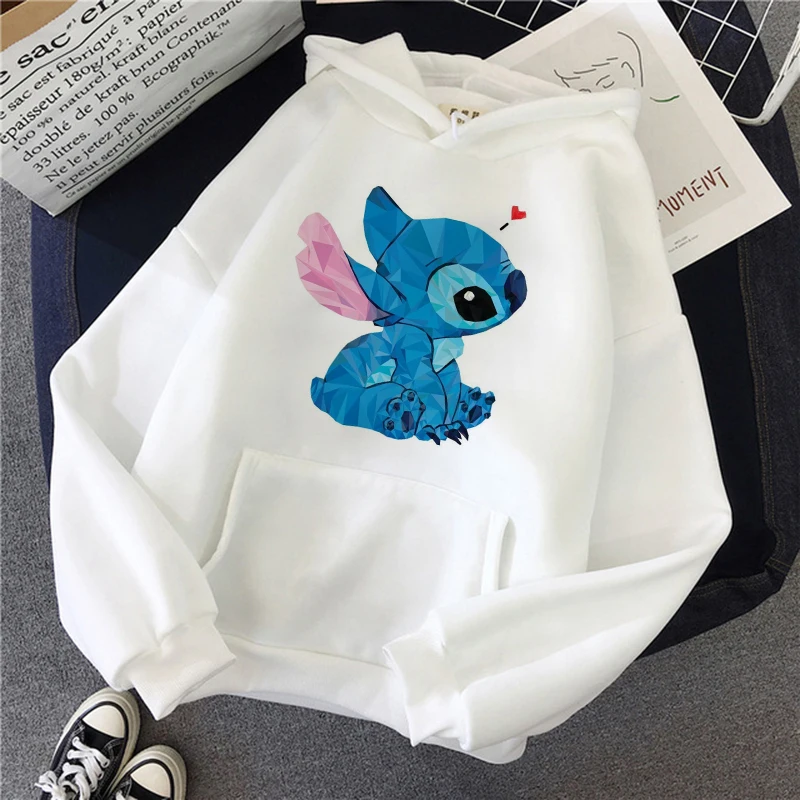 Disney Christmas Sweatshirt Lilo Stitch Funny Cartoon Hoodies Women Harajuku Cute Stitch Anime Manga Streetwear Hoody Female