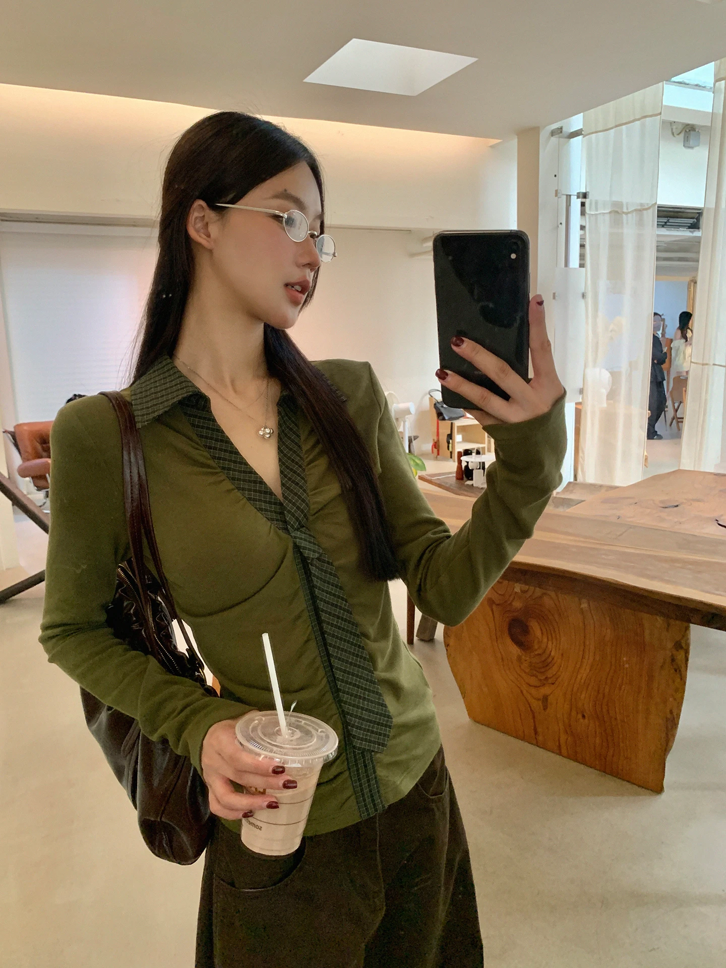 

een Long Sve Base Layer irt Женский модный корейский топ для поездок на работу Sle Прямой крой Зимняя сезонная футболка