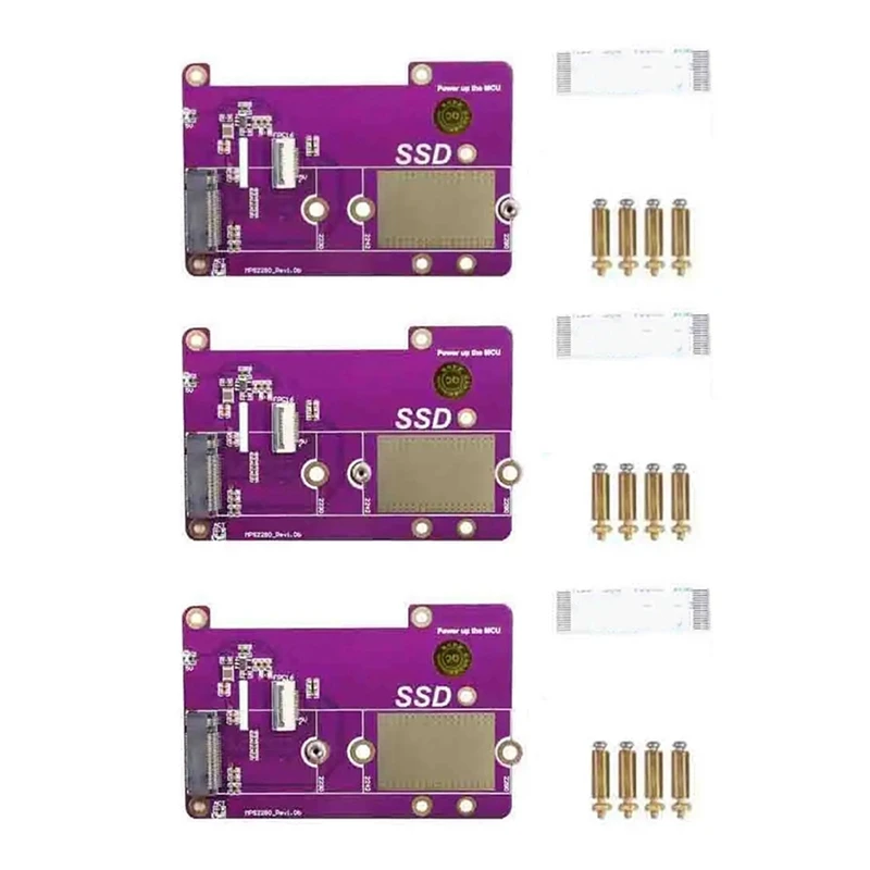 Para Raspberry Pi5 Placa de expansión SSD para Raspberry Pi5 PCIE a M.2 NVME Módulo de placa de expansión de interfaz SSD Fácil instalación, B