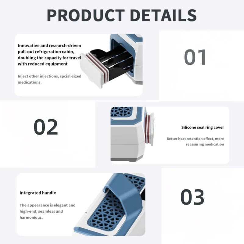 7800 мАч Высококачественный перезаряжаемый охладитель инсулина Мини-холодильник Портативный медицинский холодильник 5-8 ° C с сумкой через плечо для путешествий