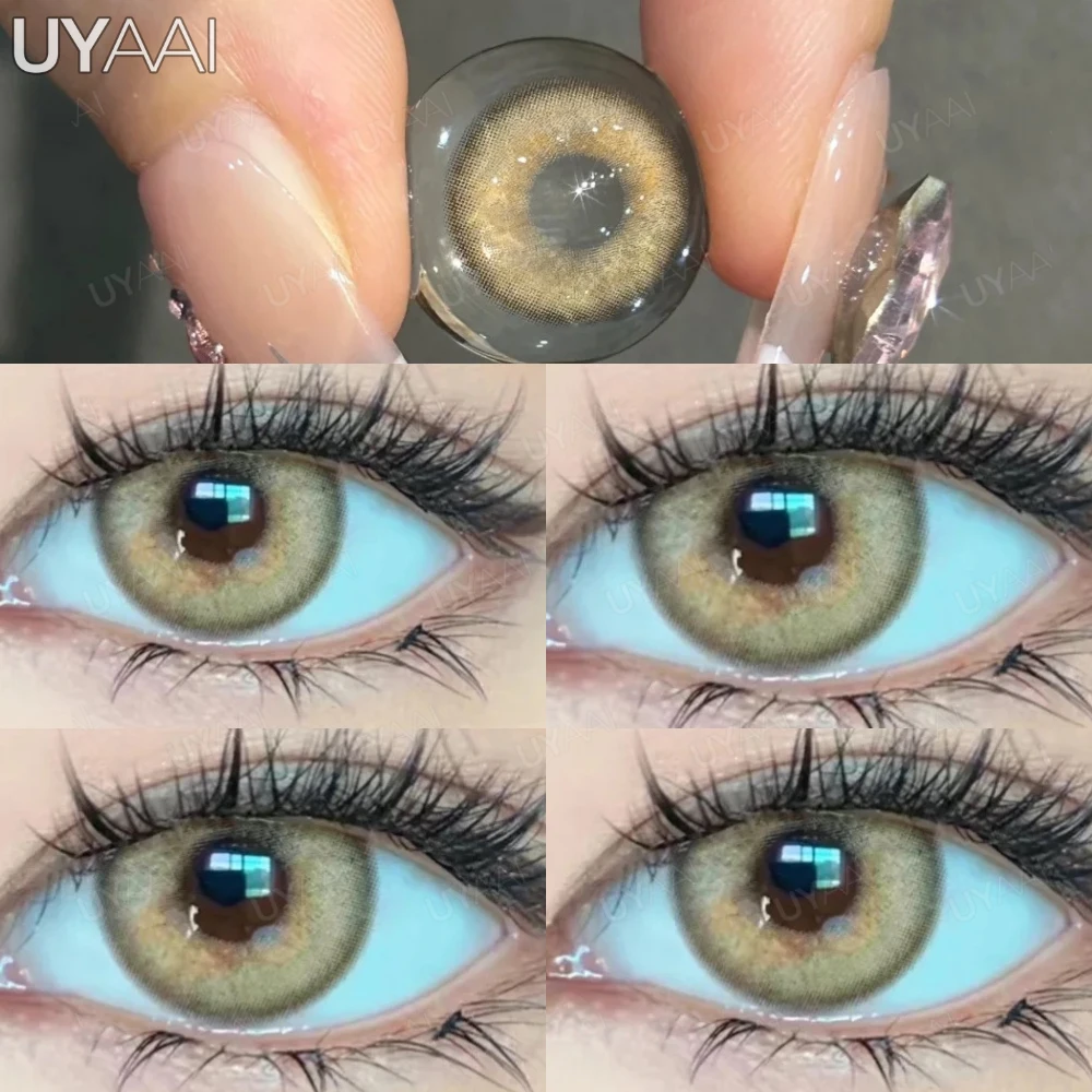 UYAAI 1 Paar farbige Kontaktlinsen für Augen, grüne Schönheitslinsen, braune Modelinsen, hochwertige blaue Augenlinsen, farbige Pupille – Detail 6