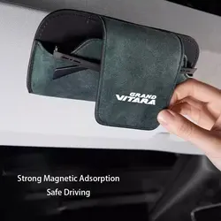 For Suzuki Grand Vitara Car Glasses Holder Clip Accesorios Interior Decoration Case Cover Eyeglass Organizer Sun Glasses Storage