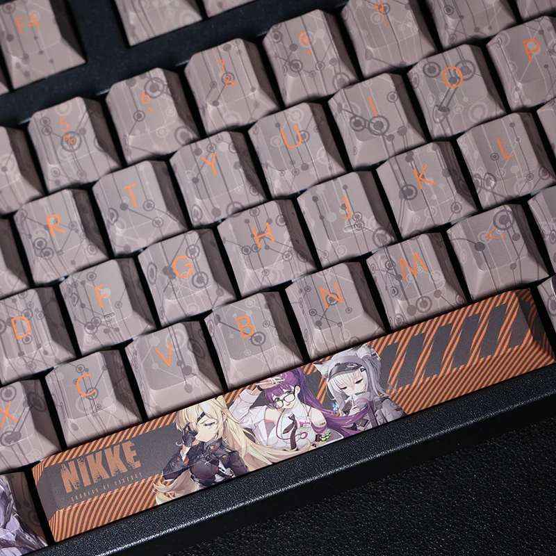 Imagem -03 - Chaves Pbt Tintura Subbed Keycaps dos Desenhos Animados Anime Gaming Key Caps Nikke a Deusa da Vitória Keycap para Ansi Layout Cherry Perfil 108