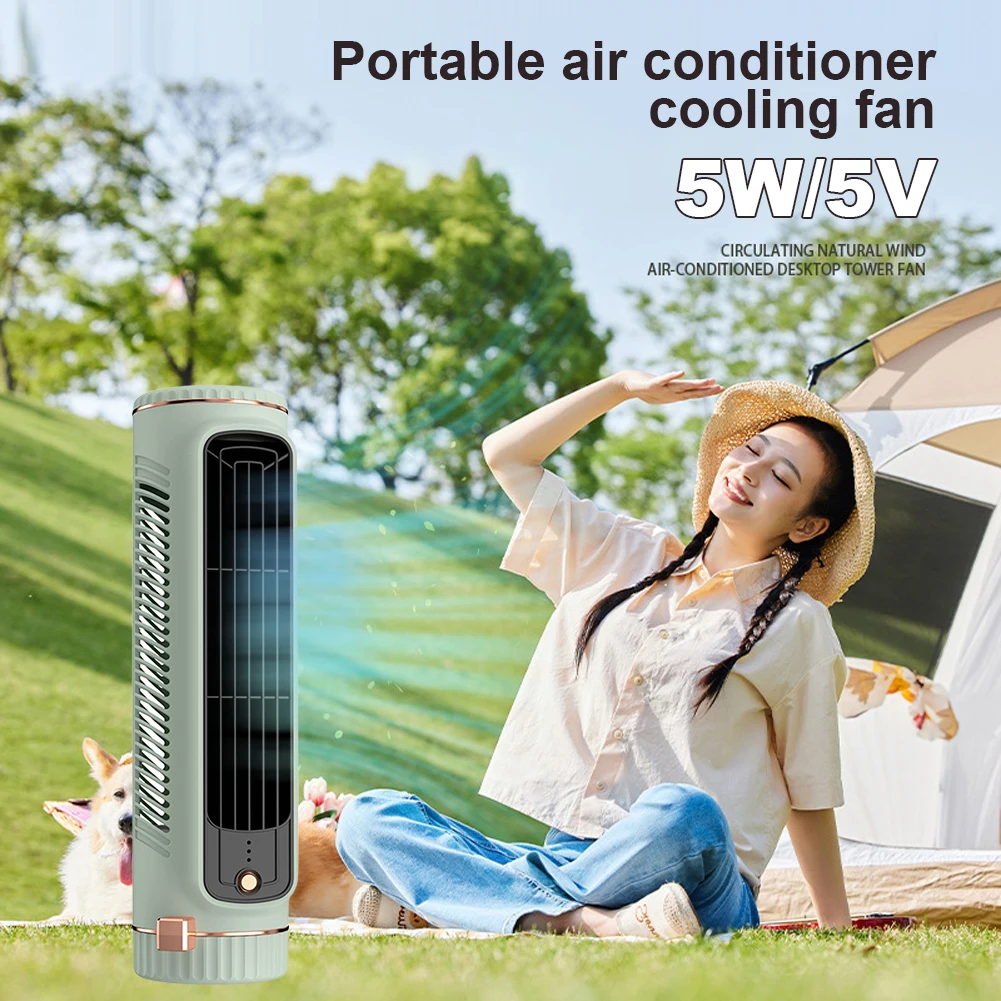 Ventilador de torre de escritorio para el hogar, ventilador de aire acondicionado portátil, ventilador circulante, carga USB, ventilador eléctrico de refrigeración por aire para habitación y hogar