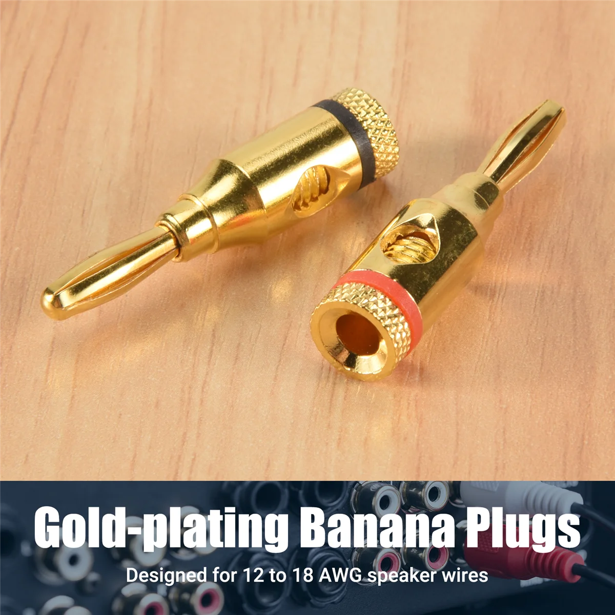 7 Pairs, Open Screw Banana Plugs for Speaker Cable
