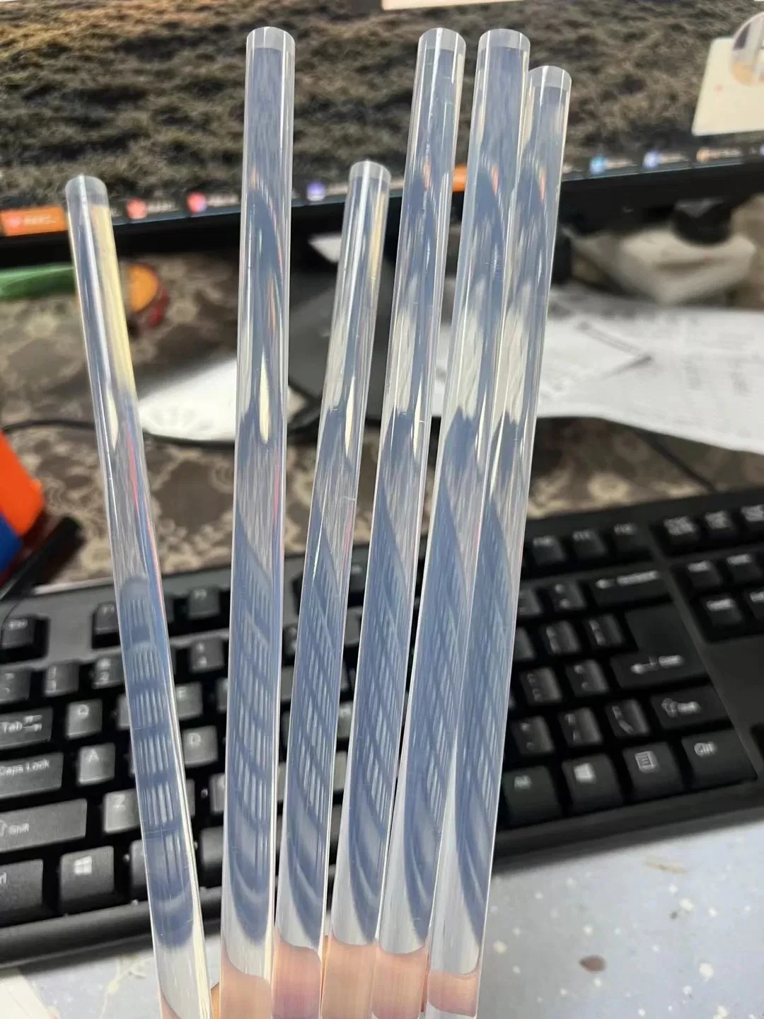 6~40mm Dia Transparent Acrylic Rod with bubbles Acrylic Bubbles Rod Clear Pmma Light guide Plastic Sticks