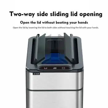 Chytrý odpadkový koš 20L Kuchyňský obousměrný senzorový odpadkový koš Automatický pytlovací odpadkový koš Nerezový domácí obdélníkový odpadkový koš 6 nejlepší prodej úložný prostor v kuchyni kmart - №1