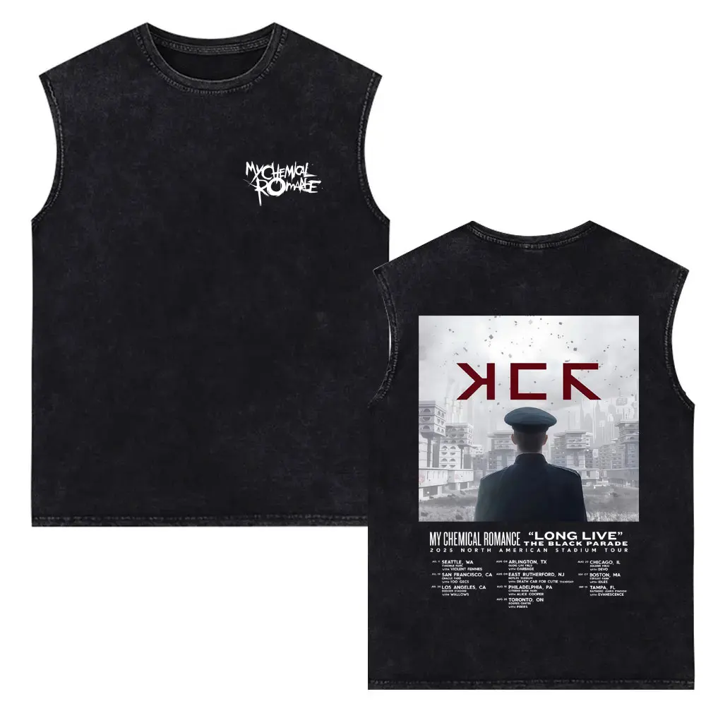 

My Chemical Romance South America 2026 Tour Graphic Washed Tank Tops Men Women Vintage Punk Emo Rock Band Sleeveless Vest Tshirt