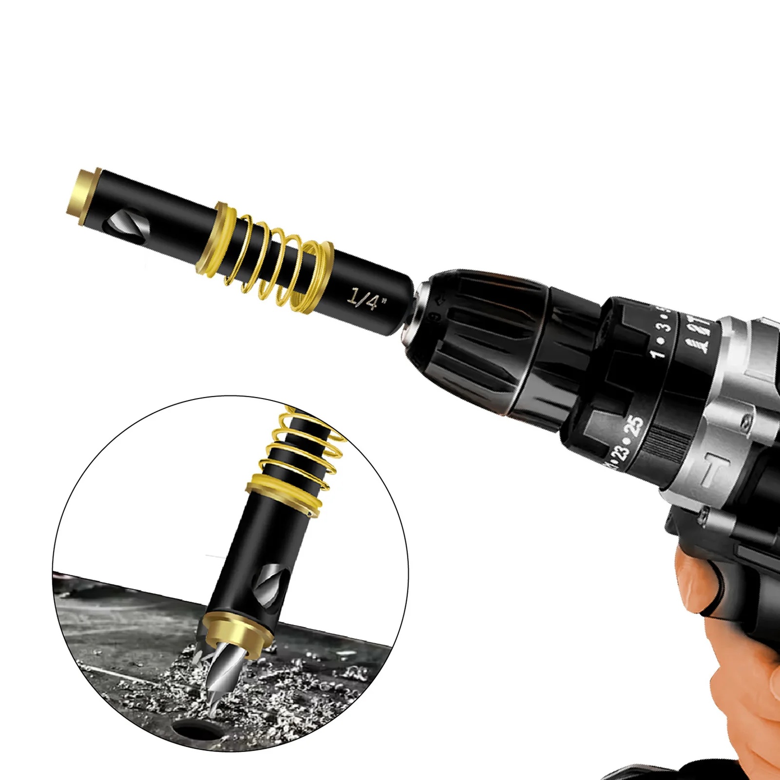 Universal Hinge Hole Opener Cabinet Door Hinge Hole Cutter Hexagonal Twist Drill Bit For Woodworking Drilling Positioning Tools