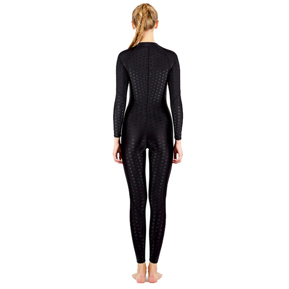 Unisex Spandex One-piece Spandex Long-sleeve Sunscreen Quick-dry Water-proof Front Zipper  Swimwear Jumpsuits Overalls Catsuits