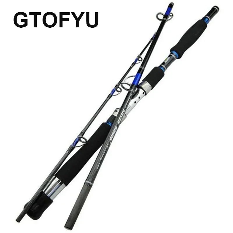 Fishing Lure Rod 1.8m 2.1m 3 Section Superhard Lure 70-250g Trolling Fishing Rod Carbon Fast Surf Boat Raft Spinning Fishing Rod