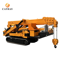 6~24m easy operate warehouse small unic spider telescopic crawler crane