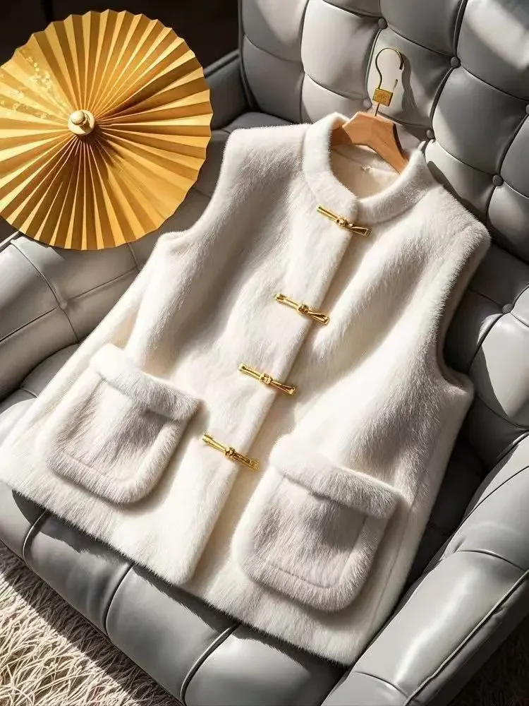 

Теплый утепленный жилет из овечьей шерсти с пуговицами и воротником-стойкой, европейский стиль, зимний, новая модная коллекция, цвет охры, быстрая доставка, гарантия высокого качества