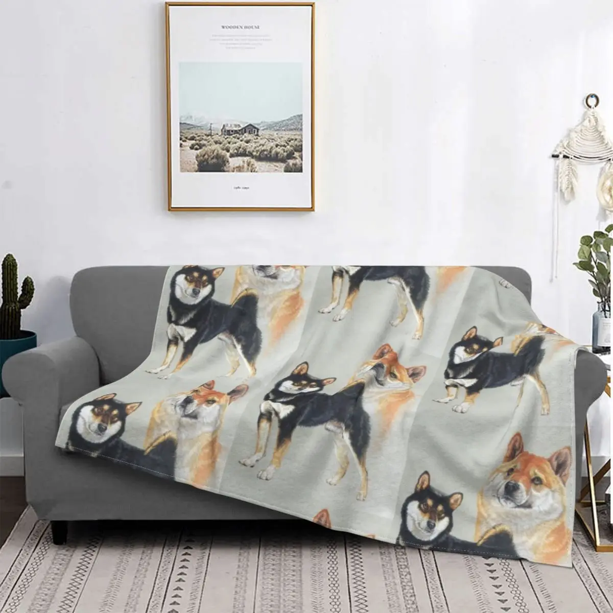 Shiba inu gallimaufry cobertor coral velo cão de pelúcia animal estimação canino natureza leve lance cobertor para cama colcha