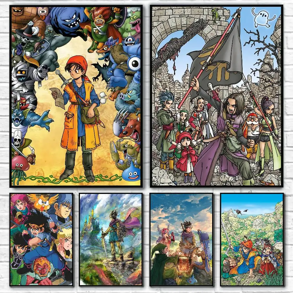 Game D-Dragon Quest Posters Fancy Wall Sticker for Living Room Bar Decoration Wall Decor