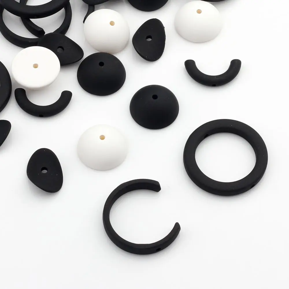 Acrylic Resin CCB Imitation Metal Black rubber spray Paint Loose Beads10pcs/lot For DIY Jewelry Making Finding Beads Accessories