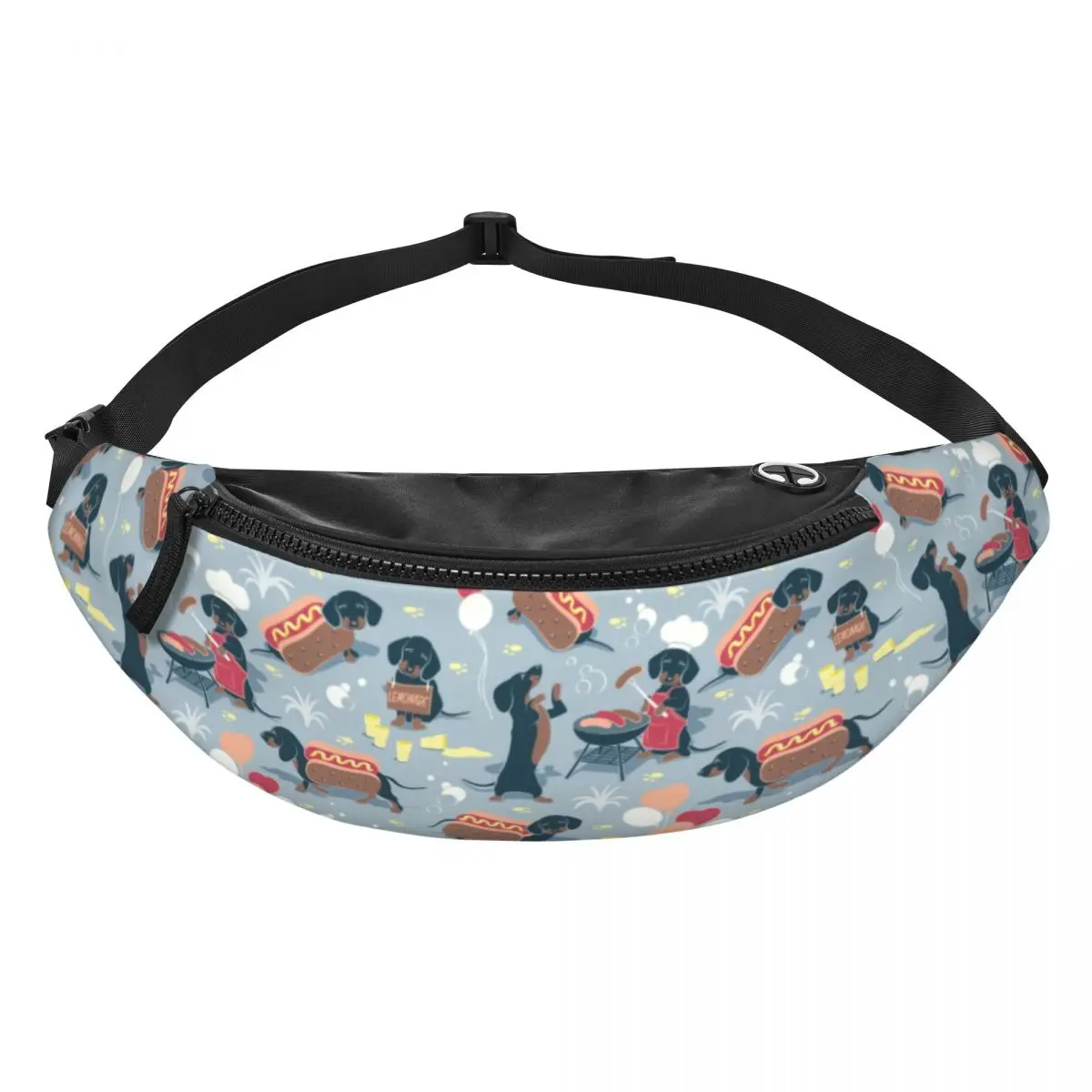 Custom Dachshund Dogs Fanny Pack para Homens Mulheres Cool Badger Sausage Wiener Crossbody Cintura Saco Viajando Telefone Money Pouch