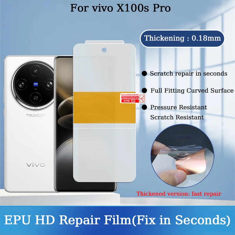 For vivo X200 Pro Mini X100s X90s X80 X70 X60 Pro Plus Positioning Scratches Automatic Fix In Seconds EPU Clear Hydrogel Film