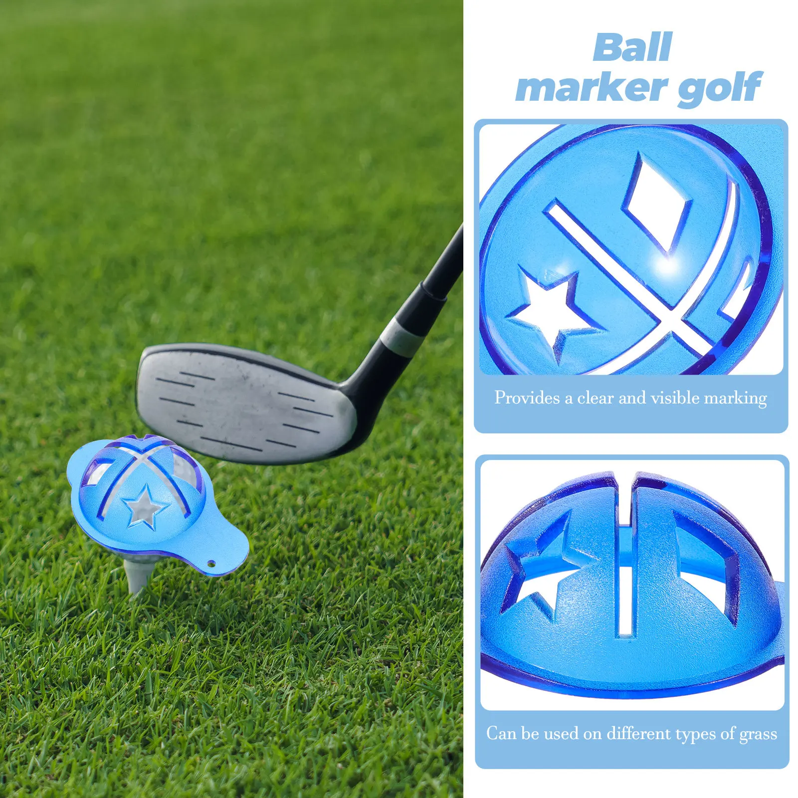 Golf Ball Line Marker Tool Alignment Drawing Tool for Precision Putting Practice Portable Reusable Plastic Golfing Marking