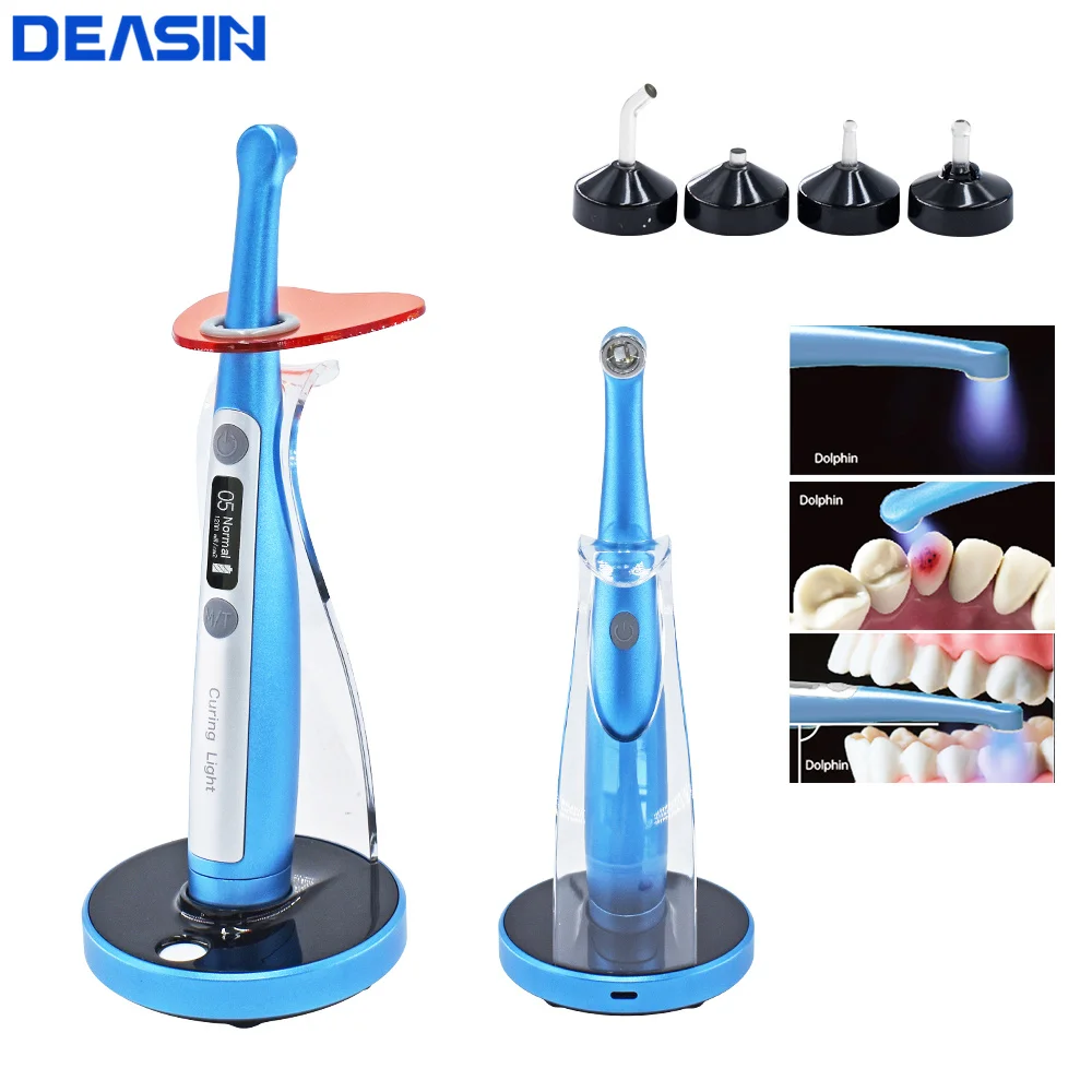 Dental Curing Light Dolphin Built-in light meter Wide spectrum LED Light Cure Cordless Teeth Whitening Machine Dentistry Tools