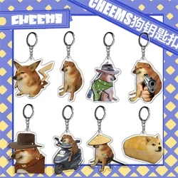 Hot Japan Dog Shiba Inu Keychain Car Key Chain Pet Corgi Dogs Cartoon Doge Print Acrylic Figure Keyring Holder Friends Gift