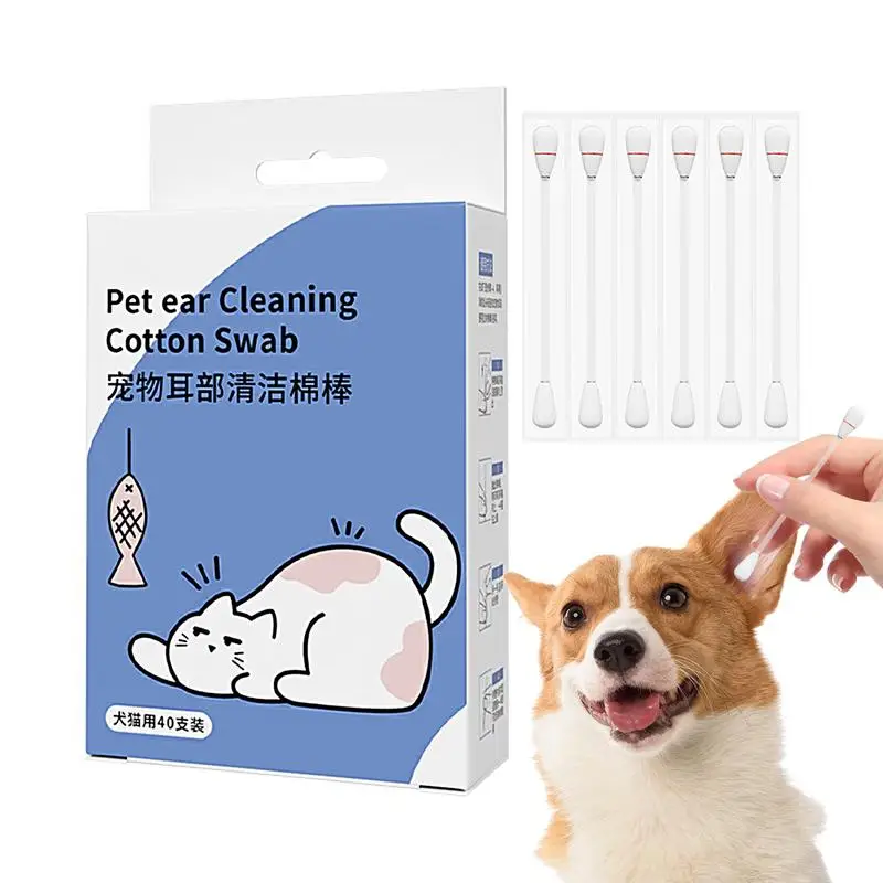 Pet Swabs Ear Cleaner Cotton Buds For Animals Cat Dog Ear Wax Removal Toolsomb Stick Household Pet Supplies Accessories